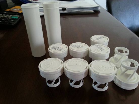 Frasco de píldora efervescente de tabletas de tubos de plástico farmacéutico PP con casquillo de resorte PE